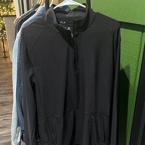 FLX Men's Black Running Quarter Zip with Thumb Holes